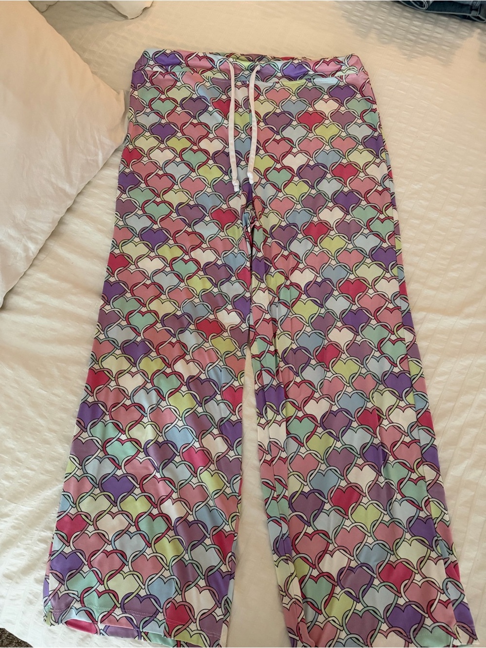 Amanda Blu Women’s Multicolor Heart Print Lounge Pants sz S